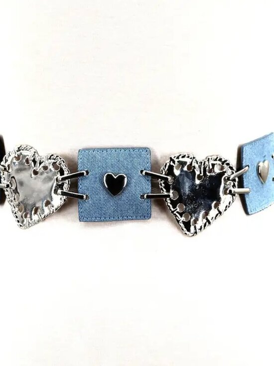 Accessories - Denim Metal Heart Belt - Vintage designed  NEW!